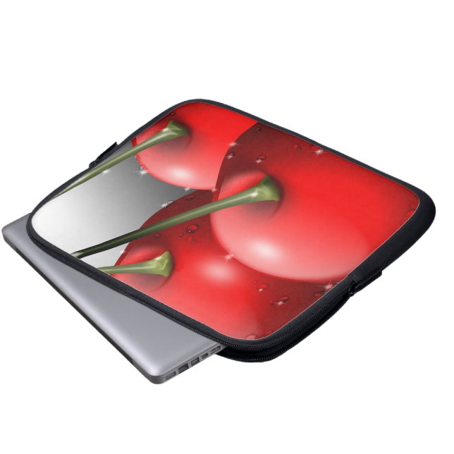 Cherries with Dew Drops Laptop Sleeve (Front Bottom)