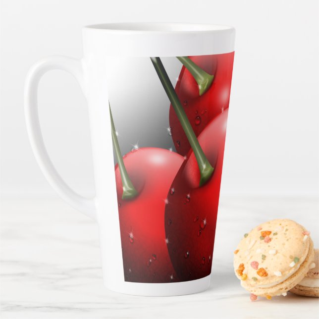 Cherries with Dew Drops Latte Mug (In Situ)