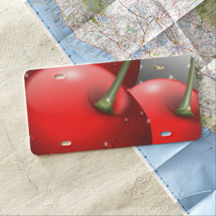 Cherries with Dew Drops License Plate