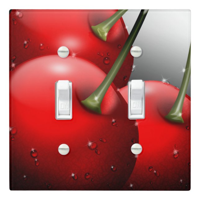 Cherries with Dew Drops Light Switch Cover (In Situ)