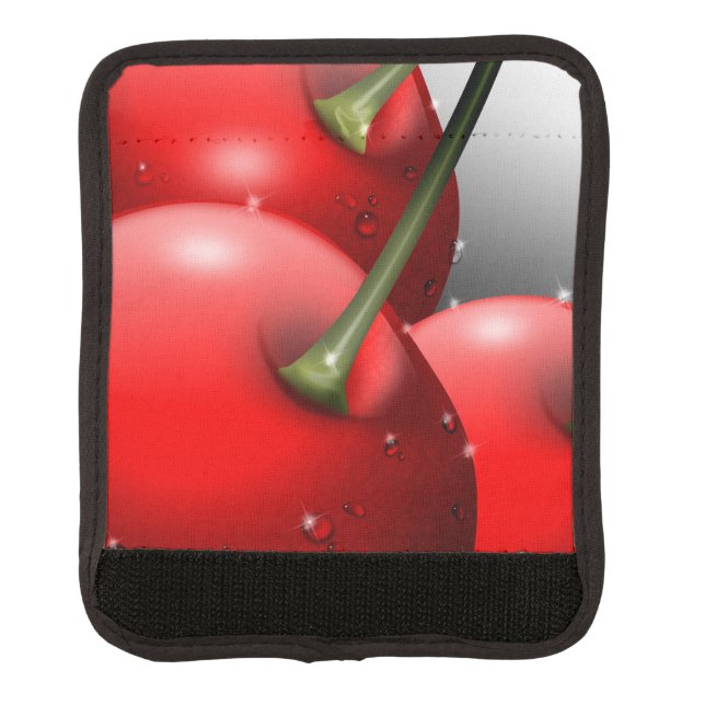Cherries with Dew Drops Luggage Handle Wrap (Front)