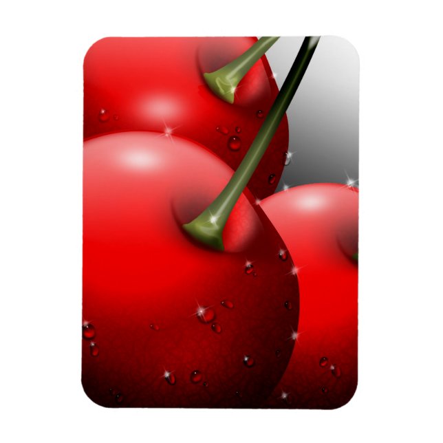 Cherries with Dew Drops Magnet (Vertical)