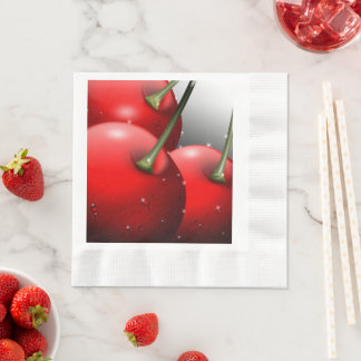 Cherries with Dew Drops Napkins