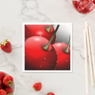 Cherries with Dew Drops Napkins