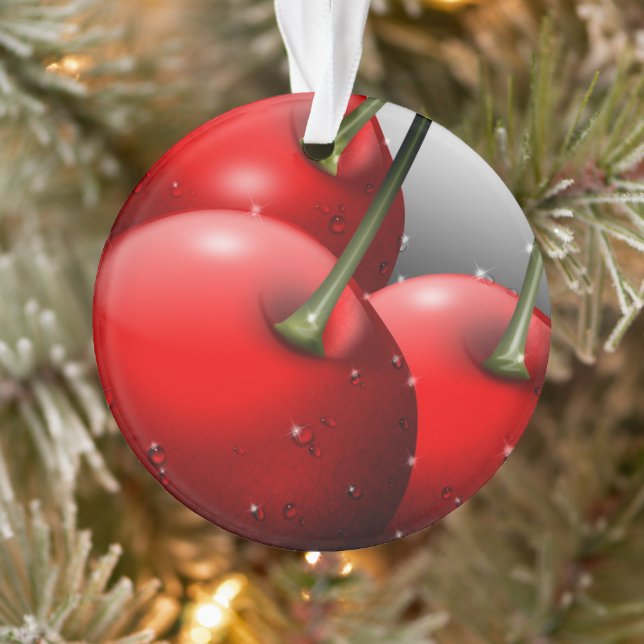 Cherries with Dew Drops Ornament (Tree)