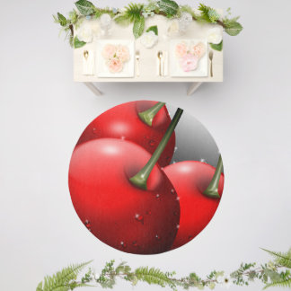 Cherries with Dew Drops Outdoor Rug