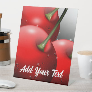 Cherries with Dew Drops Pedestal Sign