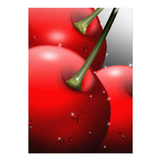 Cherries with Dew Drops Photo Print