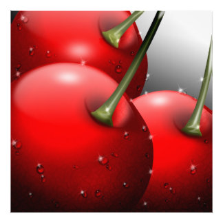Cherries with Dew Drops Photo Print