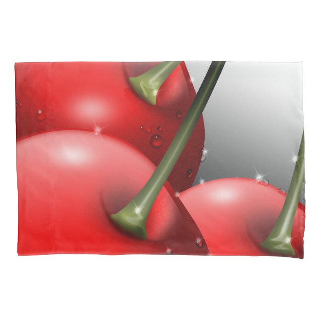 Cherries with Dew Drops Pillow Case (Front)