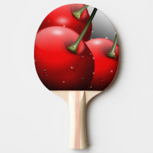 Cherries with Dew Drops Ping Pong Paddle