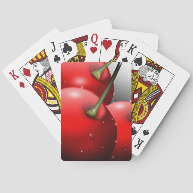 Cherries with Dew Drops Poker Cards (Back)