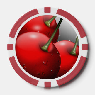 Cherries with Dew Drops Poker Chips