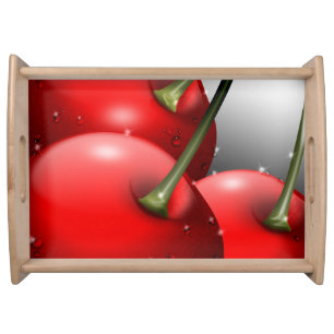 Cherries with Dew Drops Serving Tray
