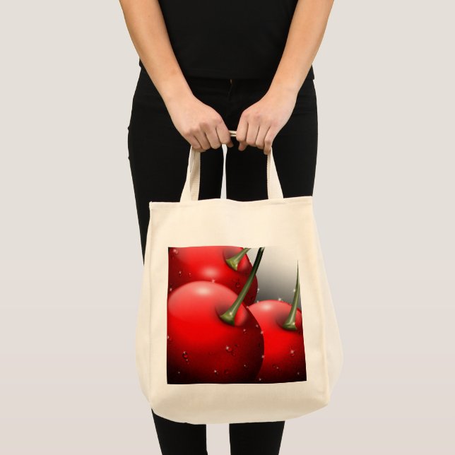 Cherries with Dew Drops Tote Bag (Front (Product))