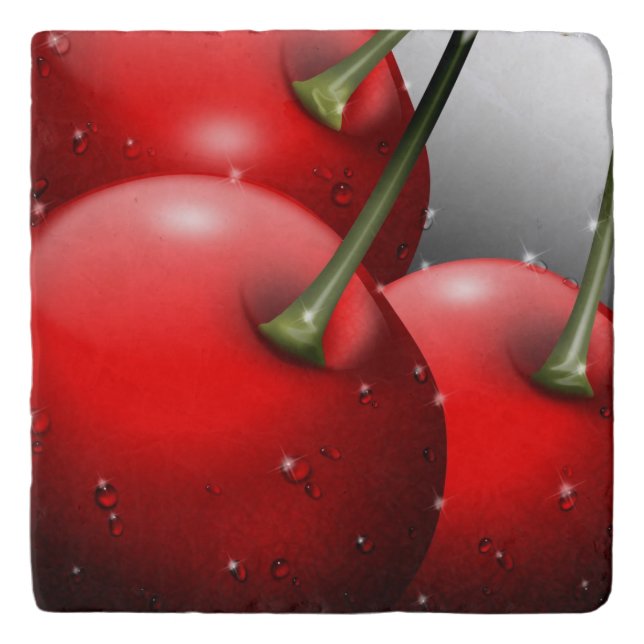 Cherries with Dew Drops Trivet (Front)