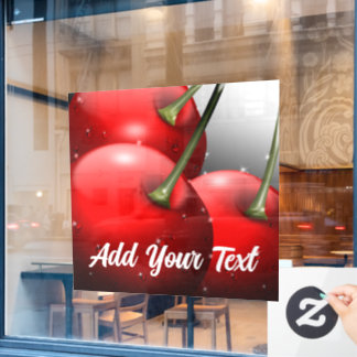 Cherries with Dew Drops Window Cling