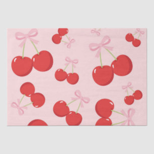 Cherries with Pink Bow Coquette  Tissue Paper