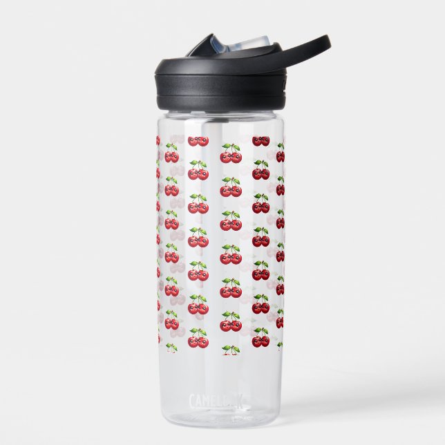 Cherries with smiley faces water bottle (Left)