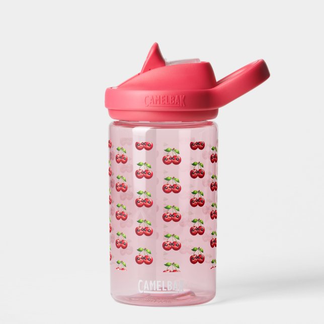 Cherries with smiley faces water bottle (Left)