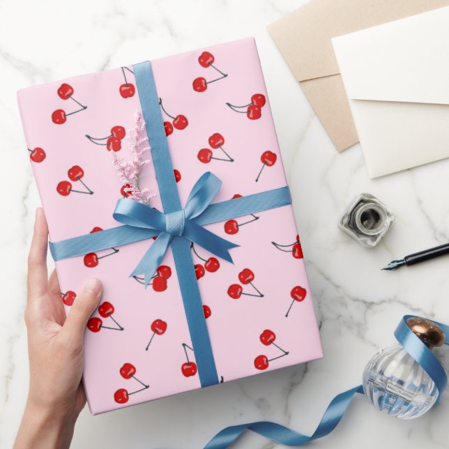 Cherries Wrapping Paper, Fruit Gift Wrap (Gifting)