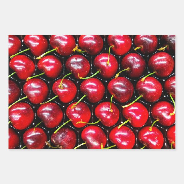 Cherries Wrapping Paper Sheets (Front)