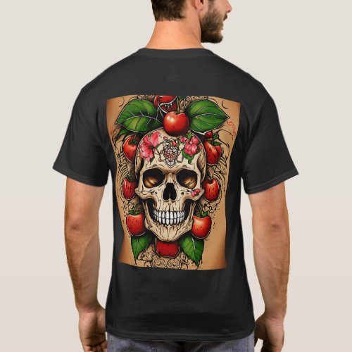 Cherriesskull Tattoo Design Tee