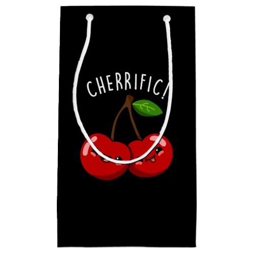 Cherrific Funny Red Cherry Pun Dark BG Small Gift Bag