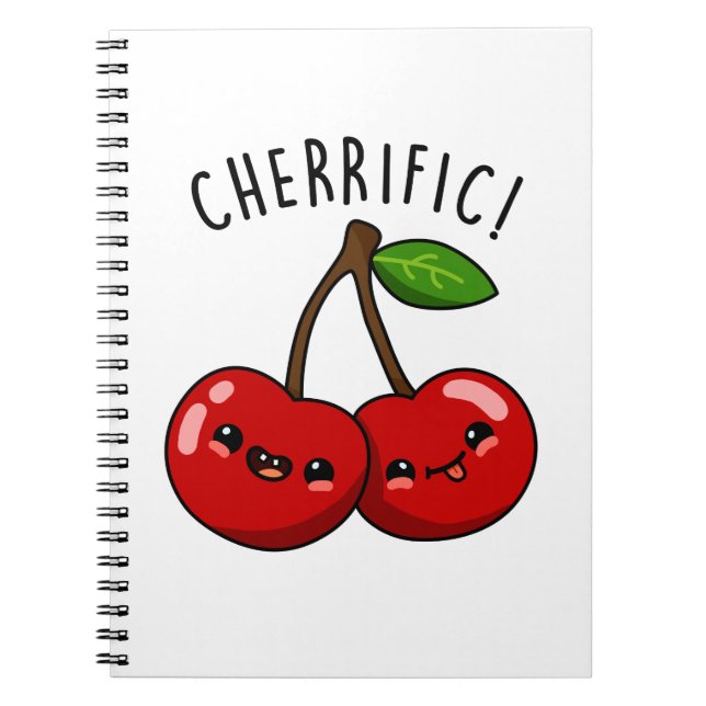 Cherrific Funny Red Cherry Pun  Notebook (Front)