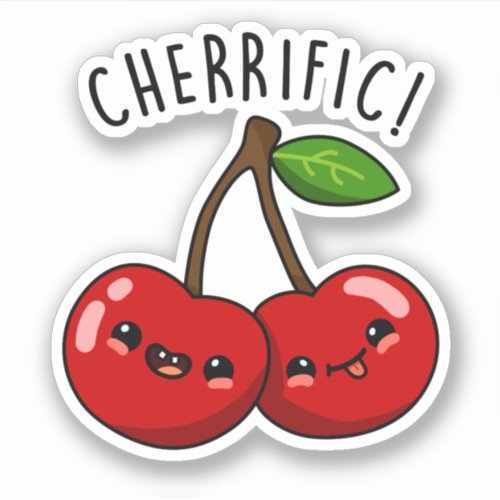 Cherrific Funny Red Cherry Pun  Sticker