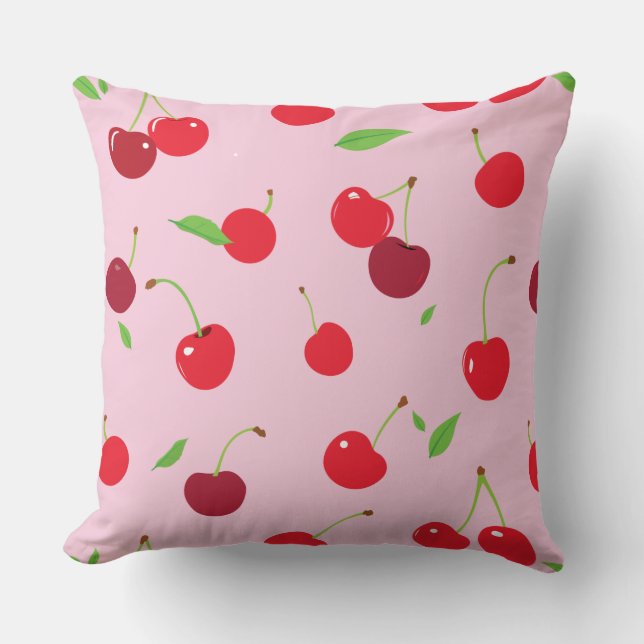 Cherry 3 throw pillow (Front)