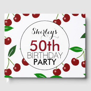 Cherry 50th Birthday Party Guest Book