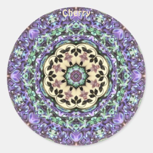 CHERRY  ABALONE  Paua Shell Kaleidoscope Classic Round Sticker