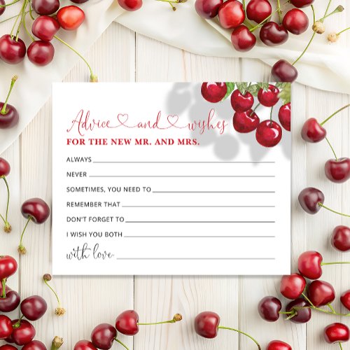 Cherry Advice and Wishes Bridal Shower Card