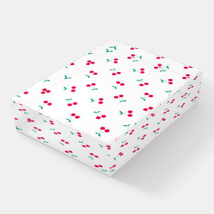 Cherry Aesthetic Cherries Pattern White Paperweight