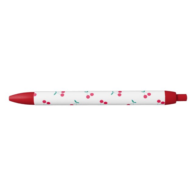 Cherry Aesthetic Cherries Pattern White  Pen (Front)