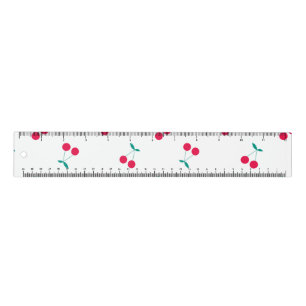 Cherry Aesthetic Cherries Pattern White Ruler