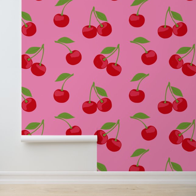 Cherry Aesthetic Cute Cherries Pattern Wallpaper (Application)