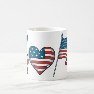 Cherry American Flag Coquette 4th of July Coffee Mug
