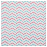 Cherry and Blue Faded Chevron Pattern Fabric