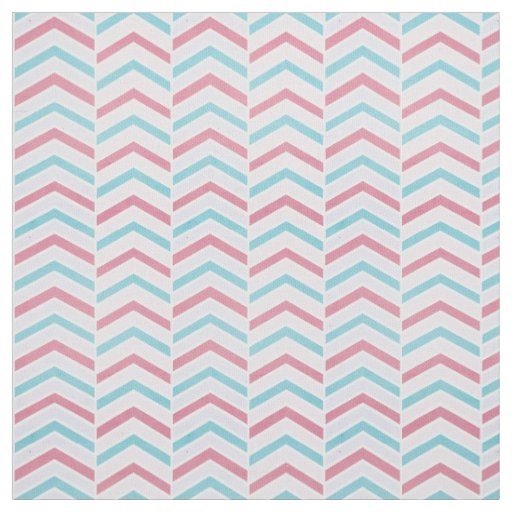 Cherry and Blue Faded Chevron Pattern Fabric