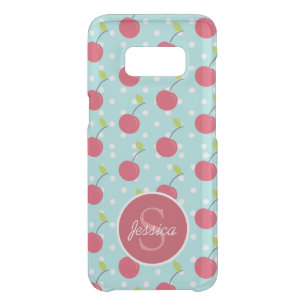 Cherry and Blue Polka Dot Pattern Personalised Uncommon Samsung Galaxy S8 Case