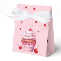 Cherry and Cupcake First Birthday Favor Boxes