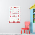 Cherry and Red Ribbon Baby Shower Welcome Poster | Zazzle