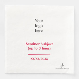 Cherry and White In-Person Seminar Logo Paper Dinner Napkins