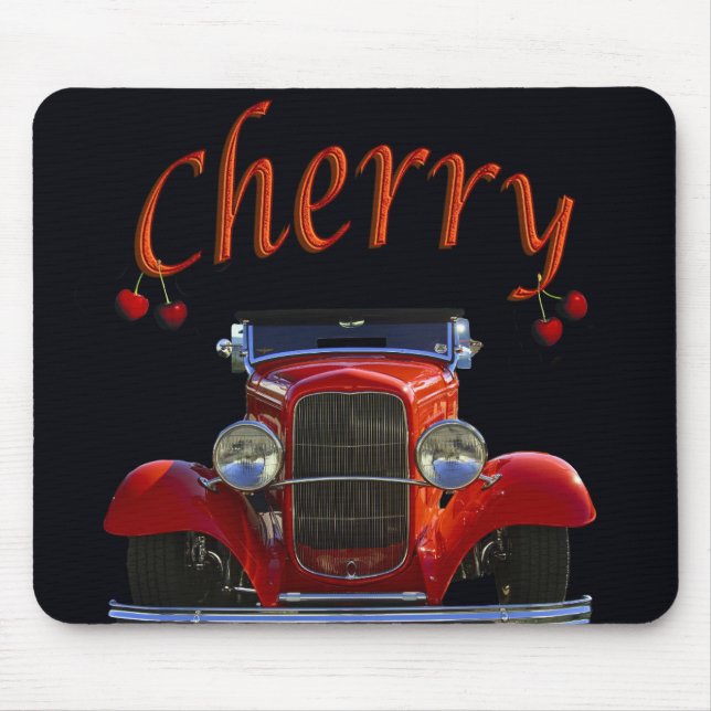 "Cherry Antique Automobile" Mouse Pad (Front)