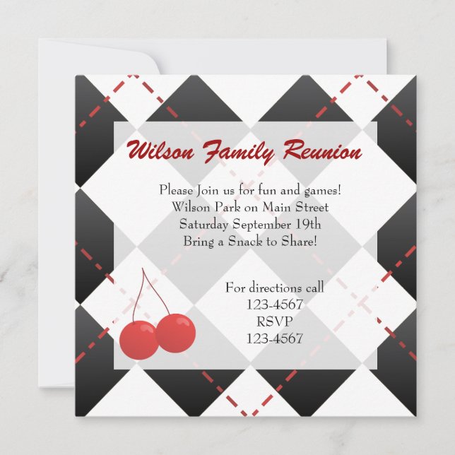 Cherry Argyle Invitation (Front)