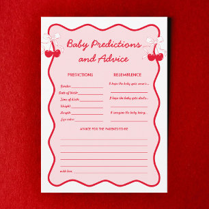 Cherry Baby Shower Babies Predictions and Advice Invitation