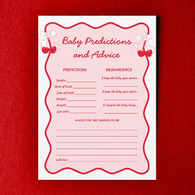 Cherry Baby Shower Babies Predictions and Advice  Invitation (Creator Uploaded)