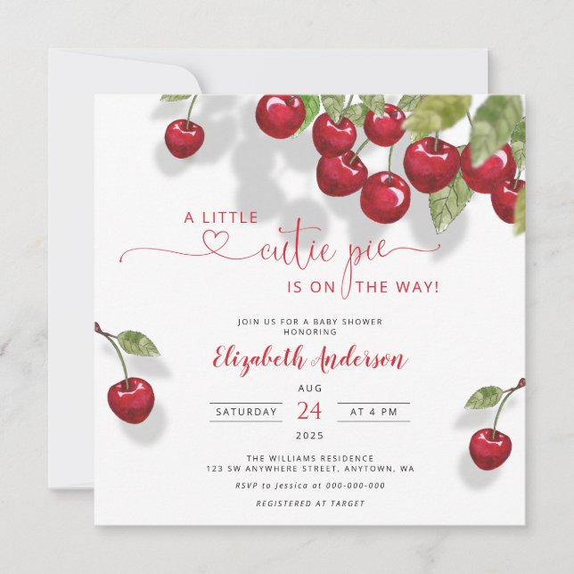 Cherry Baby Shower | Berry Sweet Baby  Invitation (Front)